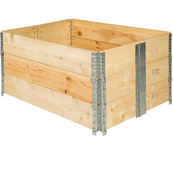 tectake 3 x plantenbak - hout - rechthoekig - 120 *80 cm - 402272