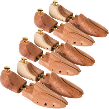 tectake - 3 paar schoenspanners van cederhout 42-43