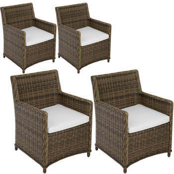 tectake - set van 4 luxe Wicker tuinstoelel - Saint Tropez - 404633