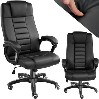 tectake® - Luxe design Bureaustoel kantoorstoel directiestoel - Zwart - 400585