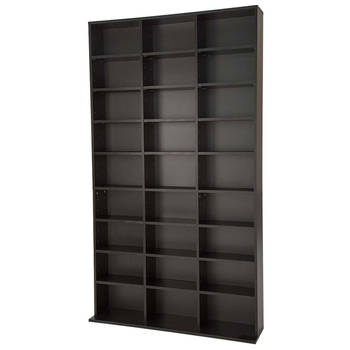 tectake CD-rek dvd rek staand model zwart 180x102x23,5 cm 401704