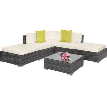 tectake - zitgroep Parijs-Wicker Tuinset-grijs-403832