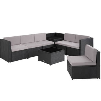 tectake - Wicker loungeset Verona zwart - 404233