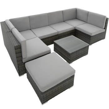 tectake Loungeset - Wicker zitgroep Venetië - Grijs