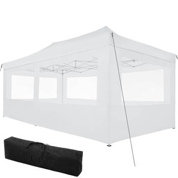 tectake - partytent 3x6 m. opvouwbaar- 4 wanden- wit 403163