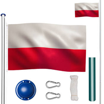 tectake - Aluminium vlaggenmast Polen