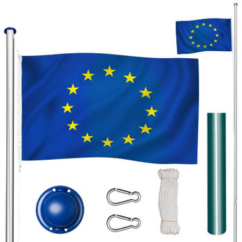 tectake - Aluminium vlaggenmast Europa - 402859