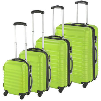 tectake Kofferset 4 delig , ABS hardshell, kleur groen - 402028
