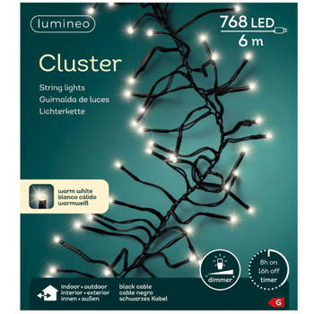 Lumineo Clusterverlichting - warm wit - 768 leds - 600 cm - Kerstverlichting kerstboom