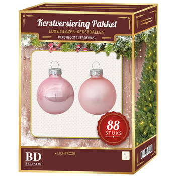 Roze kerstballen pakket 88-delig Christmas Christmas Sweet Pink Glass - Kerstbal