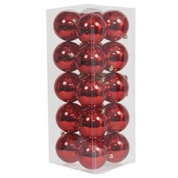 20x Kunststof kerstballen glanzend rood 8 cm kerstboom versiering/decoratie - Kerstbal
