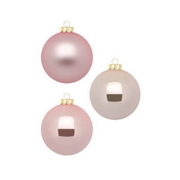 Inge Christmas Grote kerstballen - 6x - roze - 10 cm - glas - Kerstbal