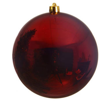 Grote raam/deur/kerstboom decoratie donker rode kerstballen 20 cm glans - Kerstbal