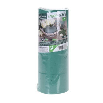 4x stuks steekschuim/oase nat cilinder groen D8 x H5 cm - Hobbydecoratieobject