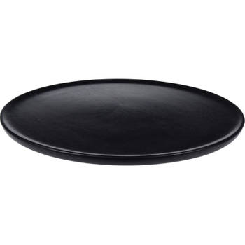 Rond kaarsenbord/kaarsenplateau zwart hout D38 cm - Kaarsenplateaus