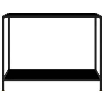 The Living Store Wandtafel Basic - 100 x 35 x 75 cm - Zwart - Gehard glas en gepoedercoat staal