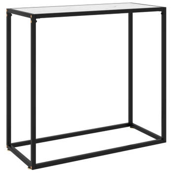 vidaXL Wandtafel 80x35x75 cm gehard glas wit