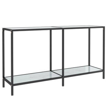 vidaXL Wandtafel 140x35x75,5 cm gehard glas wit