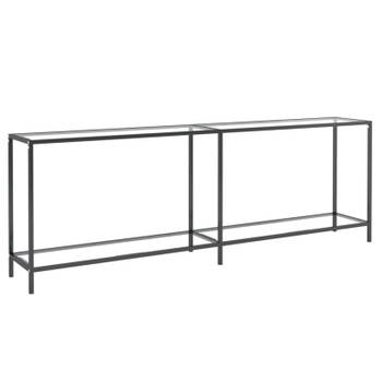 vidaXL Wandtafel 220x35x75,5 cm gehard glas transparant