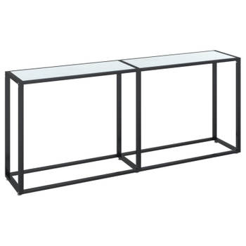 vidaXL Wandtafel 180x35x75,5 cm gehard glas witmarmerkleurig