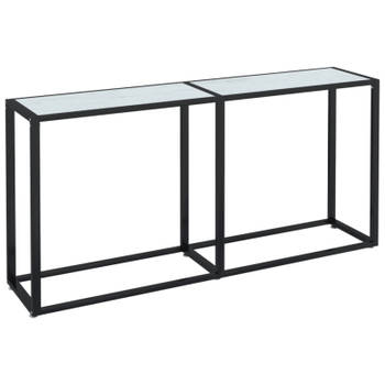 vidaXL Wandtafel 160x35x75,5 cm gehard glas witmarmerkleurig