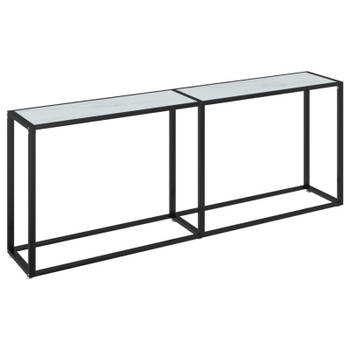 vidaXL Wandtafel 200x35x75,5 cm gehard glas witmarmerkleurig