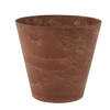 Plantenpot/bloempot in een natuursteen look Dia 22 cm en Hoogte 20 cm dark terra cotta - Plantenpotten