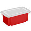 Sunware 1x opslagbox kunststof 7 liter rood 38 x 21 x 14 cm met deksel - Opbergbox