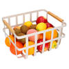 Fruitschaal/fruitmand industrieel wit metaal 32 x 25 x 17 cm - Fruitschalen