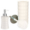 Badkamer accessoires set 2-delig creme wit van keramiek - Badkameraccessoireset