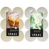 Candles by Spaas geurkaarsen - 24x stuks in 2 geuren Jasmin en Vanille - geurkaarsen