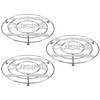 3x Stuks ronde pannen onderzetter zilver Cuisine 20 cm van verchroomd metaal - Panonderzetters