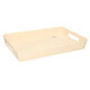 Dienblad/serveerblad rechthoekig 35 x 25 cm beige/creme met handvaten - Dienbladen