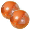 2x stuks opblaasbare strandballen plastic oranje 28 cm - Strandballen