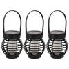 Set van 3x stuks zwarte solar LED lantaarns 11 cm - Lantaarns