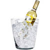 Wijnfles koeler/wijnkoeler transparante glas 19 x 20 cm - IJsemmers