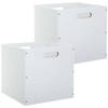 Set van 2x stuks opbergmand/kastmand 29 liter wit van hout 31 x 31 x 31 cm - Opbergmanden