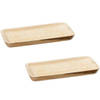 Set van 2x stuks rechthoekig kaarsenbord/kaarsenplateau hout 35 x 3 x 17 cm - Kaarsenplateaus