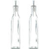 2x Glazen azijn/olie flessen met doseerdopje 270 ml - Olie- en azijnstellen