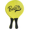 Houten beachball set neon geel - Beachballsets