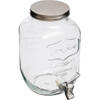 Glazen drank dispenser 4 liter met kunststof kraantje en schroefdeksel - Drankdispensers