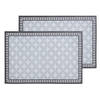 Set van 6x stuks rechthoekige placemats mozaiek grijs vinyl 45 x 30 cm - Placemats