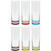 Set van 6x stuks longdrink glazen Colori 310 ml van glas - Longdrinkglazen