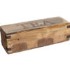 Theedoos/theekist bruin 4-vaks 32 x 10 cm van mango hout - Theedozen