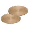 Set van 4x stuks ronde placemats raffia naturel 38 cm - Placemats