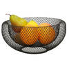 Fruitschaal/fruitmand rond zwart metaal 27 cm - Fruitschalen