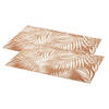 Set van 4x stuks rechthoekige placemats Palm wit linnen mix 45 x 30 cm - Placemats