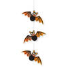 Halloween hangende vleermuizen decoratie zwart/oranje 70 cm - Hangdecoratie