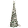 Kerstverlichting figuren Led kegel kerstboom groen besneeuwd 60 cm - kerstverlichting figuur