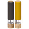 Set van 2x stuks elektrische zout- en pepermolens kunststof zwart/oranje 22 cm - Peper en zoutstel